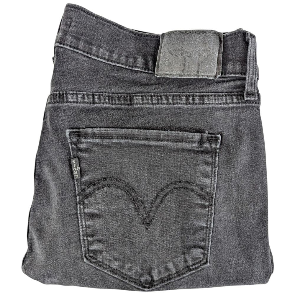 Levis Womens Jeans Size 12 Black Classic Straight Stretch Denim 31x30 (34x28.5)